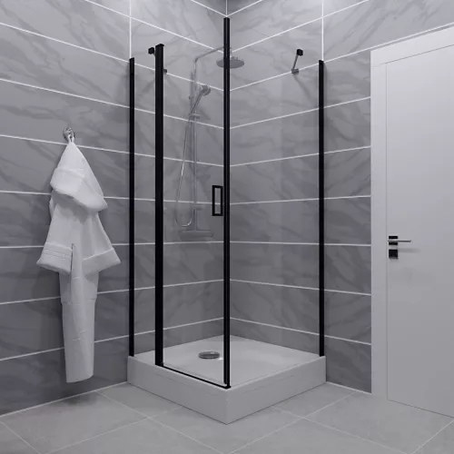 Душевое ограждение  Triton "ЙОТА-БЛЭК" (низкий поддон) 90х90 квадрат