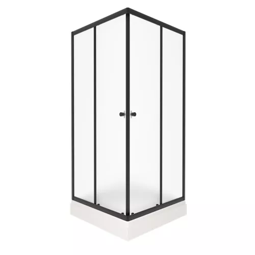 Душевое ограждение Triton "ВЕНТА-БВ" , низкий поддон , матовое стекло, Цвет стекла: матовое, Цвет профиля: Черный, Выбрать размер: 90х90, изображение 4