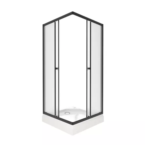Душевое ограждение Triton "ВЕНТА-БВ" , низкий поддон , матовое стекло, Цвет стекла: матовое, Цвет профиля: Черный, Выбрать размер: 90х90, изображение 5