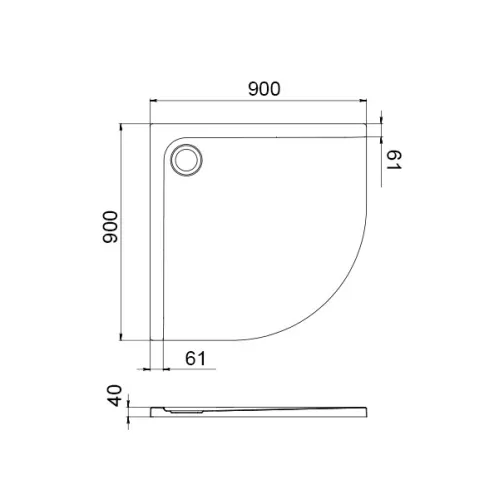 Поддон для душа Triton СЛИМ 90х90 четверть круга, низкий, изображение 5