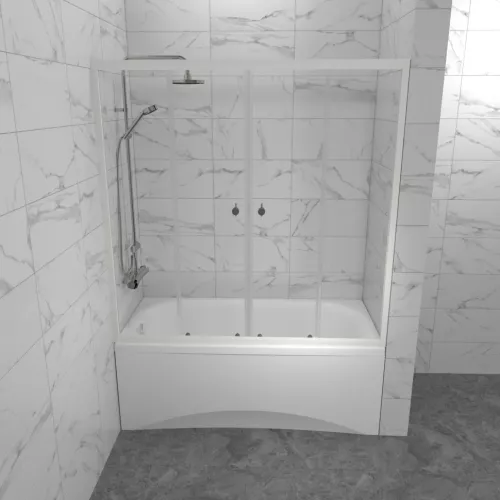 Штора на ванну Triton Ультра, Цвет стекла: прозрачное, Цвет профиля: Белый, Выбрать размер: 150, изображение 5