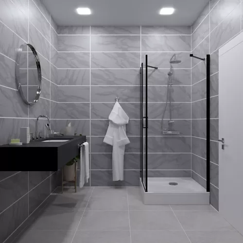 Душевое ограждение  Triton "ЙОТА-БЛЭК" (низкий поддон) 90х90 квадрат, изображение 4