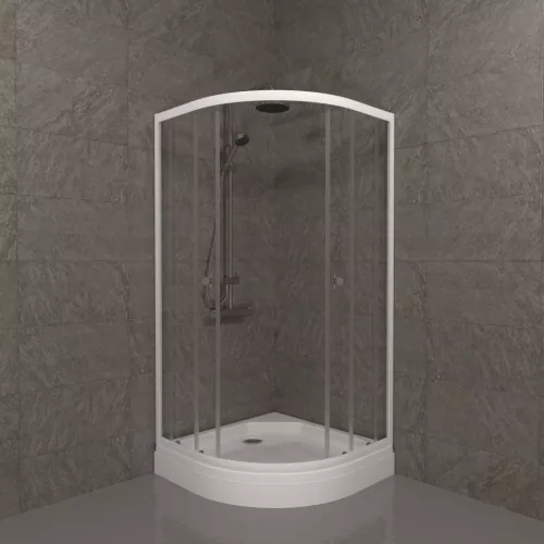 Душевое ограждение Triton УЛЬТРА  (Б-высокий поддон) 90х90, Цвет стекла: прозрачное, Цвет профиля: Белый, Тип поддона: Высокий, Выбрать размер: 90х90, изображение 3