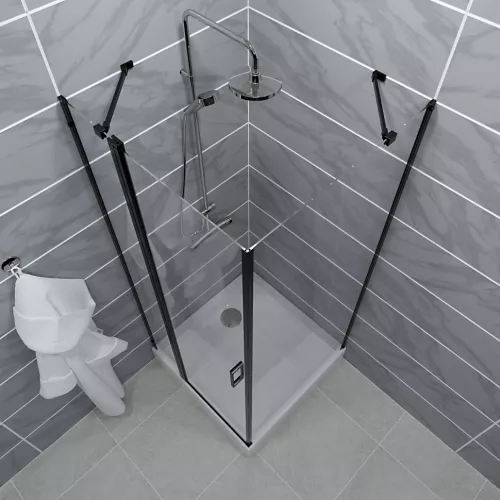 Душевое ограждение  Triton "ЙОТА-БЛЭК" (низкий поддон) 90х90 квадрат, изображение 5