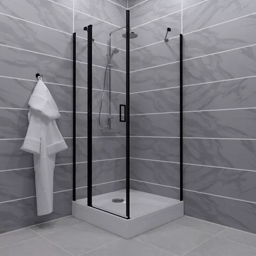 Душевое ограждение  Triton "ЙОТА-БЛЭК" (низкий поддон) 90х90 квадрат, изображение 2