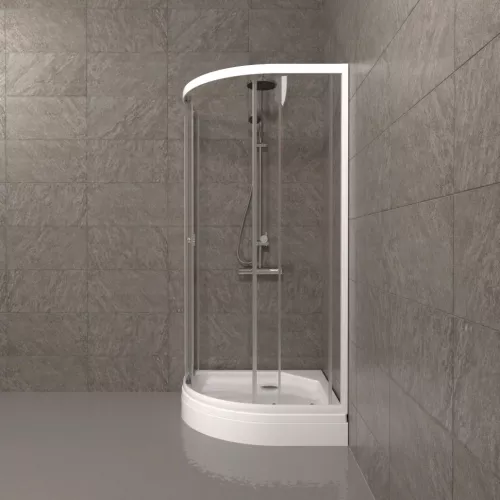 Душевое ограждение Triton УЛЬТРА  (А-низкий поддон), Цвет стекла: прозрачное, Цвет профиля: Белый, Тип поддона: Низкий, Выбрать размер: 80х80, изображение 5