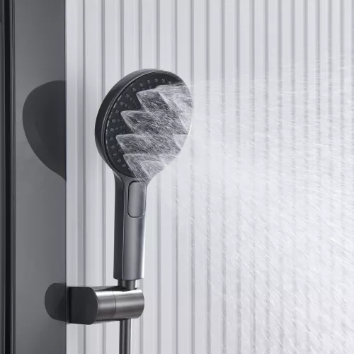 Встроенная душевая система Black&White GH-9025GM, Выбрать цвет: Оружейная сталь, изображение 6