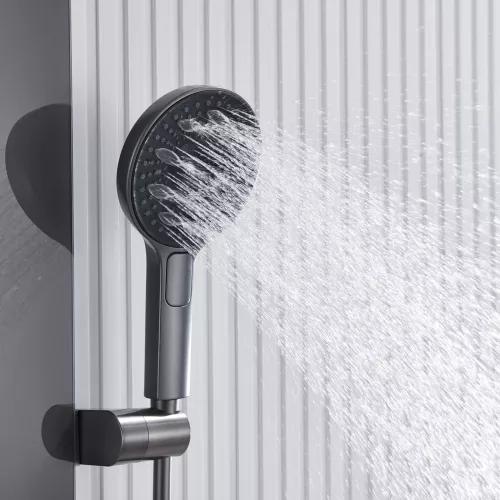 Встроенная душевая система Black&White GH-9025GM, Выбрать цвет: Оружейная сталь, изображение 5
