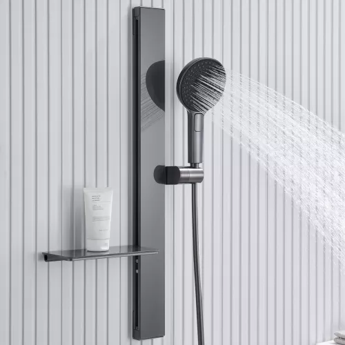 Встроенная душевая система Black&White GH-9025GM, Выбрать цвет: Оружейная сталь, изображение 3