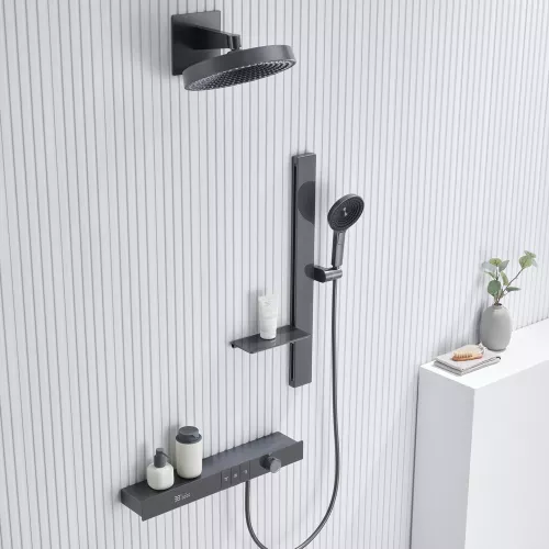 Встроенная душевая система Black&White GH-9025GM, Выбрать цвет: Оружейная сталь, изображение 11