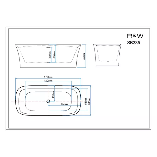 Акриловая ванна Black&White SB335, изображение 3