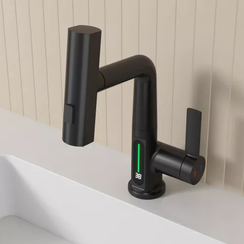 Смеситель для раковины Black&White SD3027B, Выбрать цвет: Черный, изображение 3