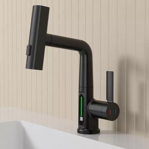 Смеситель для раковины Black&White SD3027B, Выбрать цвет: Черный, изображение 8