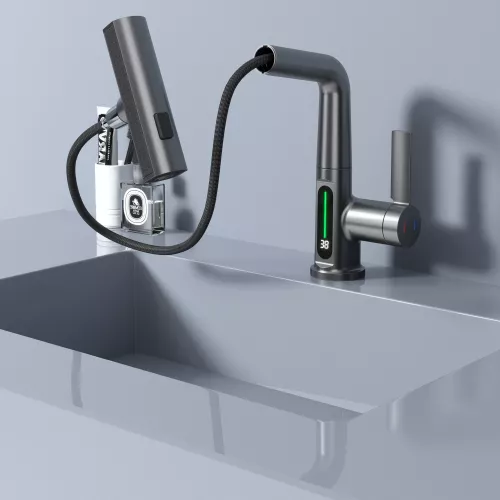 Смеситель для раковины Black&White SD3027GM, Выбрать цвет: Оружейная сталь, изображение 4