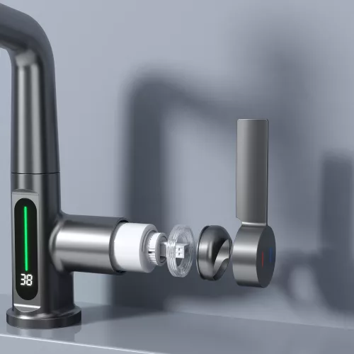 Смеситель для раковины Black&White SD3027GM, Выбрать цвет: Оружейная сталь, изображение 7