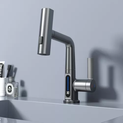 Смеситель для раковины Black&White SD3027GM, Выбрать цвет: Оружейная сталь, изображение 9