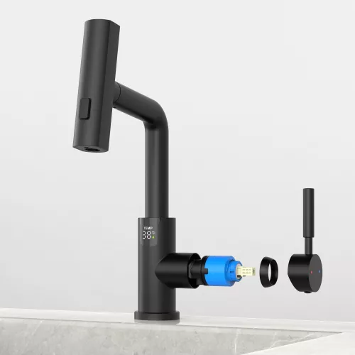 Смеситель для раковины Black&White SD3028B, Выбрать цвет: Черный, изображение 8