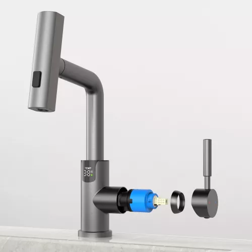 Смеситель для раковины Black&White SD3028GM, Выбрать цвет: Оружейная сталь, изображение 10