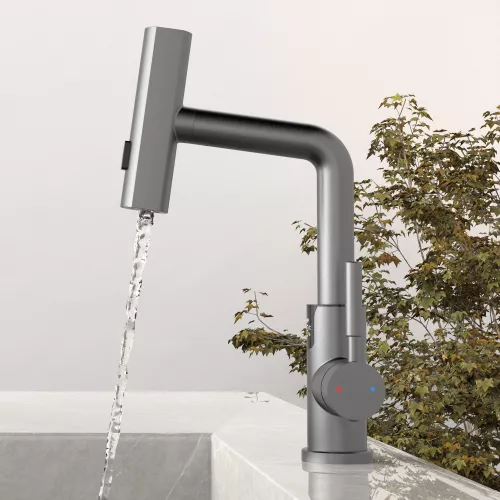 Смеситель для раковины Black&White SD3028GM, Выбрать цвет: Оружейная сталь, изображение 8