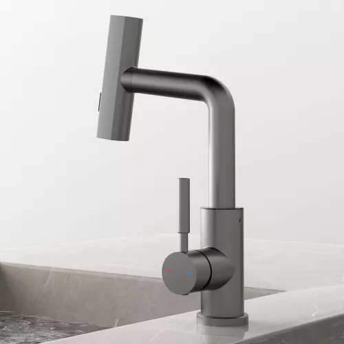 Смеситель для раковины Black&White SD3028GM, Выбрать цвет: Оружейная сталь, изображение 2