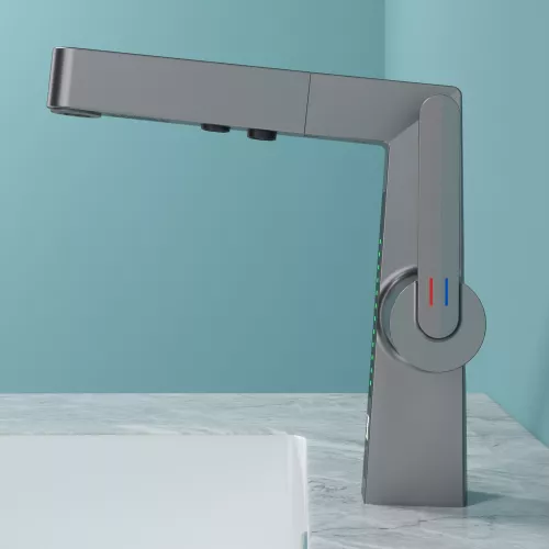 Смеситель для раковины Black&White SD3029GM, Выбрать цвет: Оружейная сталь, изображение 7