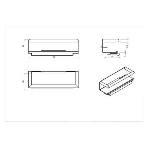 Полка со стеклоочистителем на магните Black & White SN-2351, изображение 2