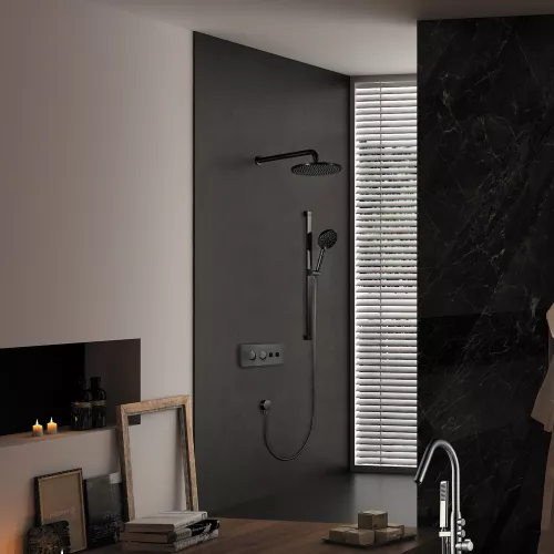 Встроенная душевая система Black&White U7646GM, Выбрать цвет: Оружейная сталь, изображение 4