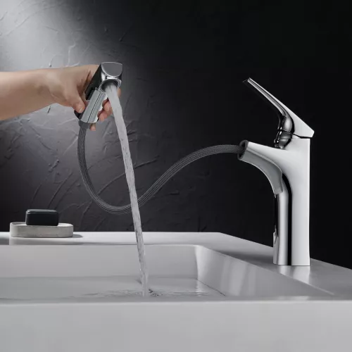 Смеситель для раковины Black&White UK7901C, Выбрать цвет: Хром, изображение 3