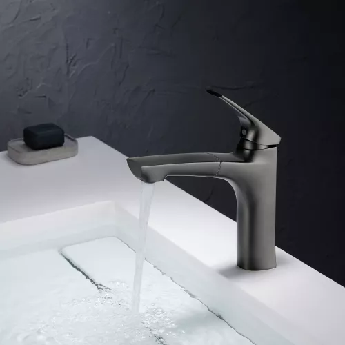 Смеситель для раковины Black&White UK7901MG, Выбрать цвет: Оружейная сталь, изображение 4