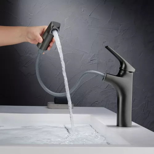 Смеситель для раковины Black&White UK7901MG, Выбрать цвет: Оружейная сталь, изображение 3