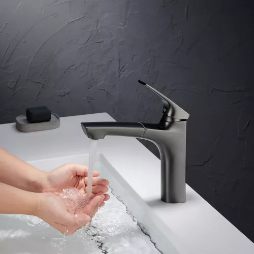 Смеситель для раковины Black&White UK7901MG, Выбрать цвет: Оружейная сталь, изображение 2