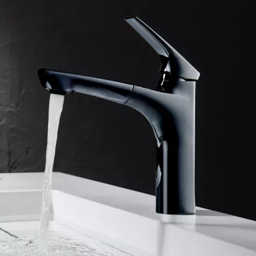 Смеситель для раковины Black&White UK7901B, Выбрать цвет: Черный, изображение 2