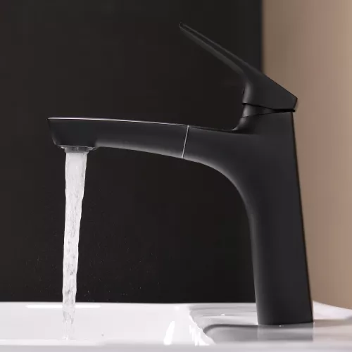 Смеситель для раковины Black&White UK7901B, Выбрать цвет: Черный, изображение 4