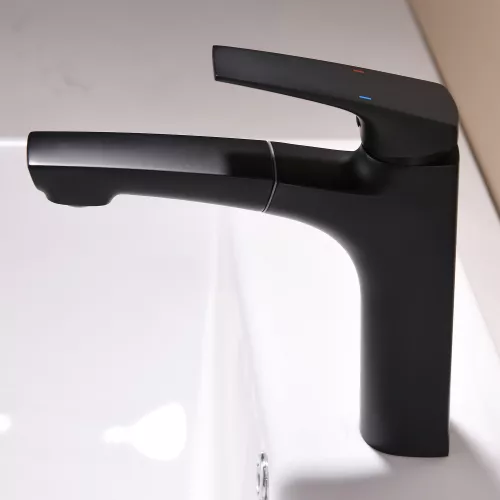 Смеситель для раковины Black&White UK7901B, Выбрать цвет: Черный, изображение 5