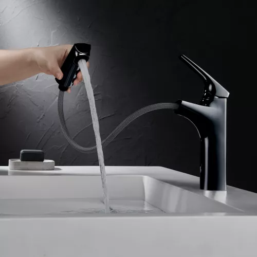 Смеситель для раковины Black&White UK7901B, Выбрать цвет: Черный, изображение 3