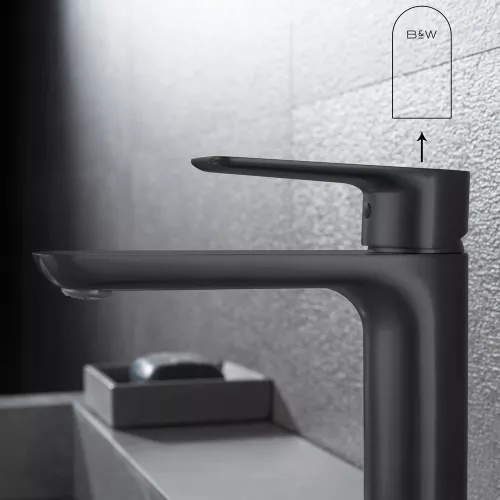 Смеситель для раковины Black&White UK8301B, изображение 5