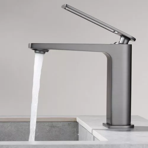 Смеситель для раковины Black&White UK9901MG, Выбрать цвет: Оружейная сталь, изображение 5