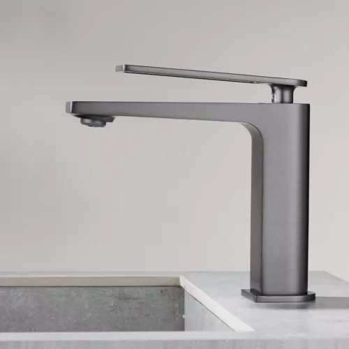 Смеситель для раковины Black&White UK9901MG, Выбрать цвет: Оружейная сталь