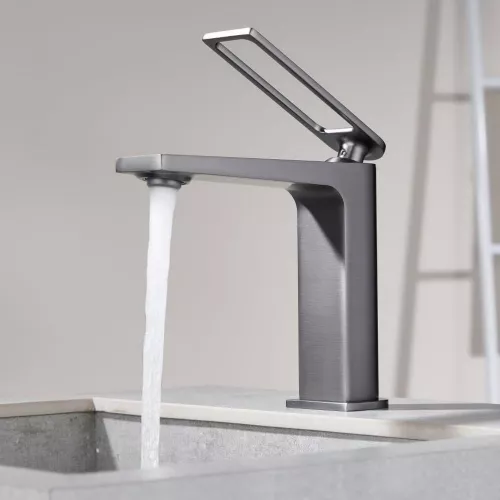 Смеситель для раковины Black&White UK9901MG, Выбрать цвет: Оружейная сталь, изображение 2