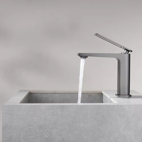 Смеситель для раковины Black&White UK9901MG, Выбрать цвет: Оружейная сталь, изображение 6