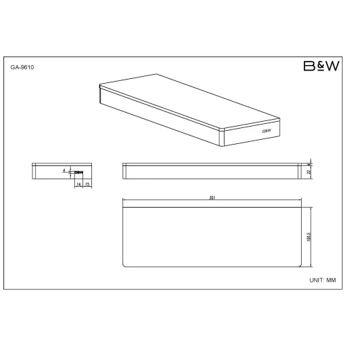 Полка Black & White GA-9610GM, Выбрать цвет: Оружейная сталь, изображение 3