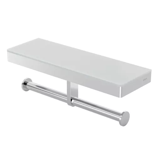 Полка и двойной держатель для туалетной бумаги Black & White GA-9622C, Выбрать цвет: Хром