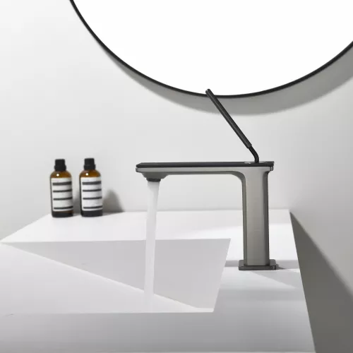 Смеситель для раковины Black&White GF-7105-GM, Выбрать цвет: Оружейная сталь, изображение 5