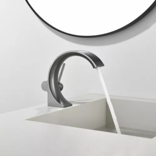 Смеситель для раковины Black&White GF-7106-GM, Выбрать цвет: Оружейная сталь, изображение 5