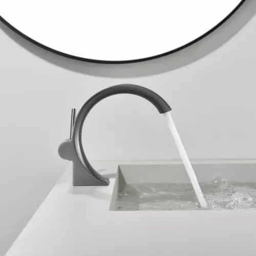 Смеситель для раковины Black&White GF-7106-GM, Выбрать цвет: Оружейная сталь, изображение 4