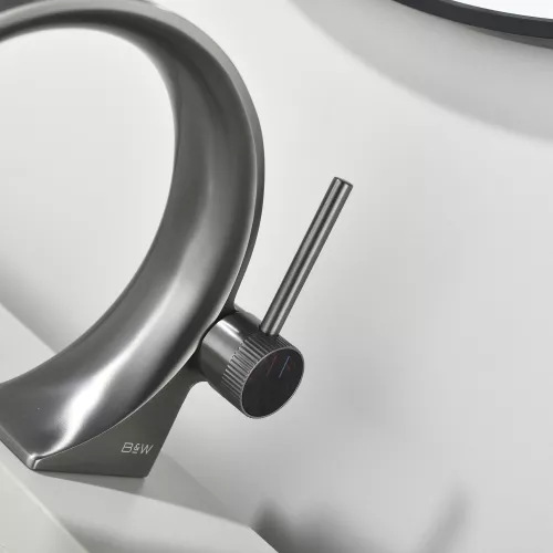 Смеситель для раковины Black&White GF-7106-GM, Выбрать цвет: Оружейная сталь, изображение 13