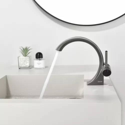 Смеситель для раковины Black&White GF-7106-GM, Выбрать цвет: Оружейная сталь, изображение 7