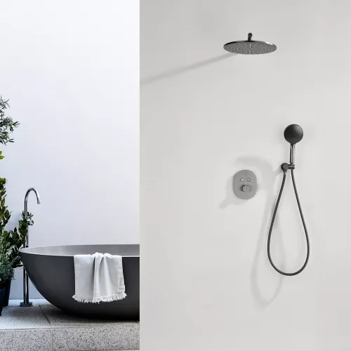 Встроенная душевая система Black & White GH-9201-GM, Выбрать цвет: Оружейная сталь, изображение 2