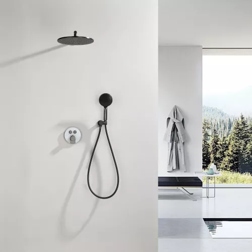 Встроенная душевая система Black & White GH-9301-GM, Выбрать цвет: Оружейная сталь, изображение 2