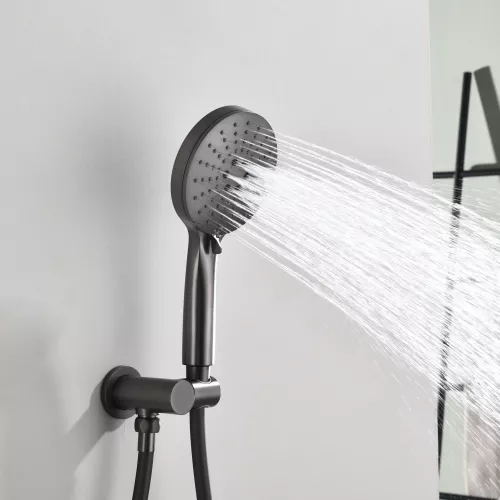 Встроенная душевая система Black & White GH-9301-GM, Выбрать цвет: Оружейная сталь, изображение 10